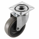White Smoke 75mm Swivel Castor With Grey Rubber on Polypropylene Wheel & 4-Hole Top Plate - 70kg Load Capacity
