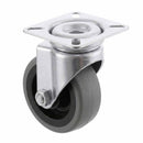 White Smoke 50mm Swivel Castor With Grey Rubber on Polypropylene Wheel & 4-Hole Top Plate - 60kg Load Capacity