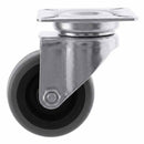 White Smoke 50mm Swivel Castor With Grey Rubber on Polypropylene Wheel & 4-Hole Top Plate - 60kg Load Capacity