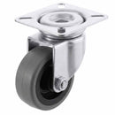 White Smoke 50mm Swivel Castor With Grey Rubber on Polypropylene Wheel & 4-Hole Top Plate - 60kg Load Capacity