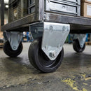 Dark Slate Gray Pressed Steel Fixed Castors With Black Polypropylene Wheel - 50mm to 100mm