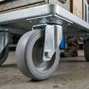 Zinc Plated Swivel Castors with Grey Thermoplastic Rubber Wheel - 60mm-125mm, 40kg-100kg Load