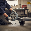Premium 200mm Diameter Grey Elastic Rubber Tyred Wheel with Aluminium Centre and 450Kg Load Capacity