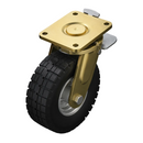 250mm Directional Lock & Leading Brake Castor - Elastic Rubber Wheel