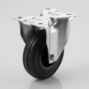 125mm Fixed Castor Black Rubber Wheel