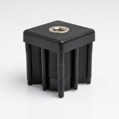 40 x 40mm Square Metal Threaded Tube Insert - M12 Thread