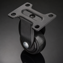 25mm Soft Black Furniture Fixed Castor - Fixed Design