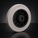 250mm Grey Elastic Rubber Wheel with 20mm Bore
