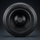 400mm Solid Rubber Tyre Wheel 25.4mm Bore, 500kg Load