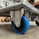 Fixed Stainless Steel Castors 80mm Blue Rubber Wheel