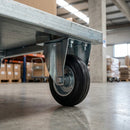 80mm Fixed Castor – 60kg Load Capacity Black Rubber Wheel