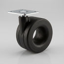 65mm Moebius Black Furniture Castor Wheel with Plate