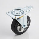 200mm Directional Lock Castor Rubber on Aluminium Wheel 500kg Load Capacity