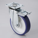 200mm Braked Castor - Polyurethane Wheel, 600 kg Load Capacity