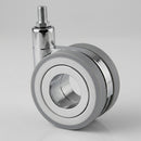 75mm Designer Twin Wheel Castor with M10 x 15mm Thread