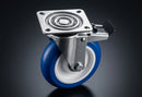 200mm Stainless Steel Braked Castor – Polyurethane Wheel