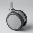 65mm Twin Rubber Wheel Castor - M10 Threaded Stem