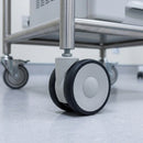 75mm Twin Wheel Medical Castor - M10 x 15mm Stem