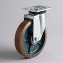 100mm Swivel Castor - Polyurethane on Cast Iron, 450kg Load