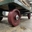 Red Polyurethane Wheel 250mm Cast Iron 31.8mm Bearing