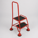 2-Step Mobile Safety Steps – 570mm Height, Ribbed Rubber Treads