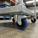 100mm Blue Non-Marking Rubber Braked Castor
