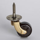 29mm Brass Swivel Castor – Brown Wheel, Threaded Stem