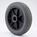 Black Rubber Wheel 200mm Cast Iron 20mm Plain Bore