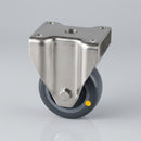 60mm Fixed Castor with ESD Rubber Wheel – 40kg Load Capacity