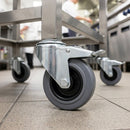 100mm Braked Bolt Hole Castor - Grey Rubber Wheel