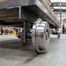 105mm Single Flanged Steel Wheel with Stub Axle