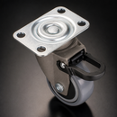 50mm Braked Furniture Castor – Soft Grey Wheel