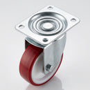 125mm Swivel Castor 300kg Load Capacity Red Polyurethane Wheel