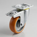 150mm Heavy Duty Swivel Braked Castors with Polyurethane Wheel