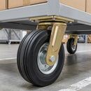 250mm Swivel Castor - Elastic Rubber Wheel, Ribbed Tread