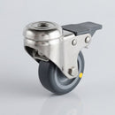 60mm Stainless Steel Braked Bolt Hole Castor – ESD Wheel