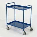 Small Tray Trolley 1065h x 457w x 760d mm with 2 Blue Trays