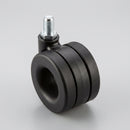 65mm Moebius Black Castor - M10 x 15mm Stem Fitting
