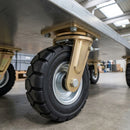 250mm Leading Brake Castor - Elastic Rubber Wheel, 85mm Tread