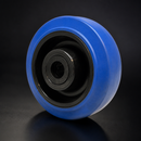 Blue Rubber Wheel 100mm x 15mm Roller Bearing