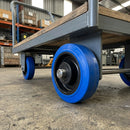 Blue Rubber Wheel 200mm x 20mm Roller Bearing