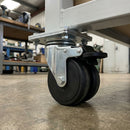50mm Braked Twin Wheel Castor with Rubber Top Plate