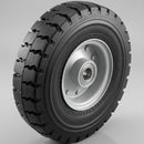 525mm Elastic Rubber Wheel – Staggered Block Tread, 45mm Bore