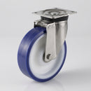 175mm Stainless Steel Swivel Castor – Soft Polyurethane Wheel