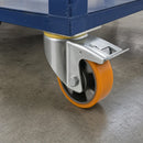 Braked Castor Yellow Polyurethane on Aluminium Wheel Ball Bearing Top Plate