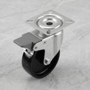 Braked Swivel Castor Black Polypropylene Wheel Top Plate 2