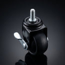 50mm Furniture Castor – 8mm x 30mm Peg & Socket, Black Tyre