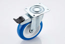 200mm Stainless Steel Braked Castor – Polyurethane Wheel