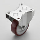 125mm Fixed Castor with Polyurethane Wheel - 200kg Load Capacity
