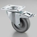 100mm Braked Castor TPR 100kg Load Capacity
